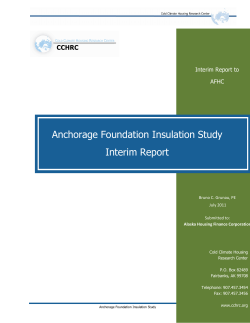 Anchorage Foundation Insulation Study Interim Report