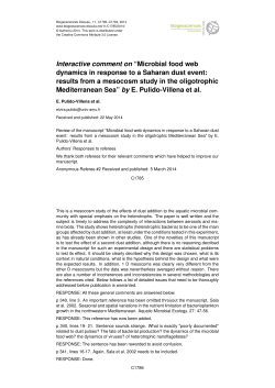 Interactive comment on &ldquo;Microbial food web dynamics in response to
