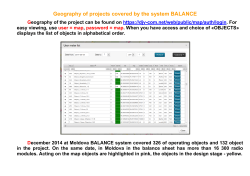 Geography of projects covered by the system BALANCE - djv-com