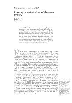 Balancing Priorities in America`s European Strategy