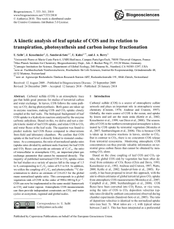 A kinetic analysis of leaf uptake of COS and its