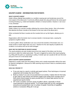 golfer`s elbow &ndash; information for patients