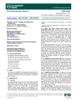 ESR-3098 - SteelROCK Roof Products