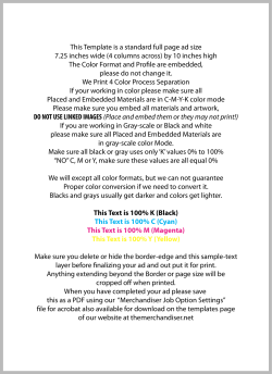 This Template is a standard full page ad size 7.25 inches wide (4