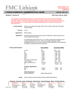 lithium carbonate, pharmaceutical grade