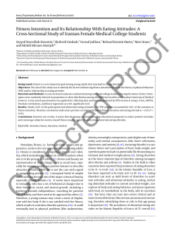 Fitness Intention and Its Relationship With Eating Attitudes: A Cross