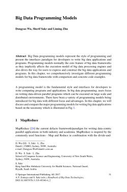 Big Data Programming Models