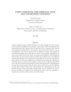party strength, the personal vote, and government
