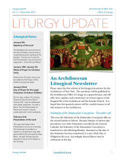 liturgy update - St. Mary of the Snow
