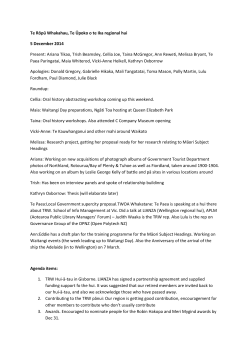 Te Rōpū Whakahau, Te Ūpoko o te Ika regional hui 5 December