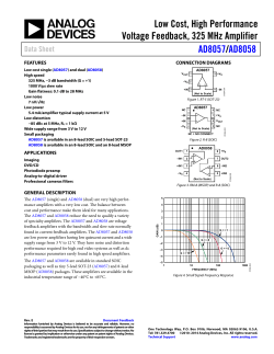 Low Cost, High Performance Voltage Feedback, 325 MHz Amplifier