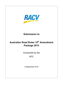 Australian Road Rules 10th Amendment Package