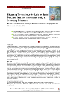 Educating Teens about the Risks on Social Network Sites.