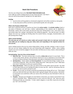Book Club Procedures