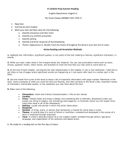 IC Catholic Prep Summer Reading English Department: English III