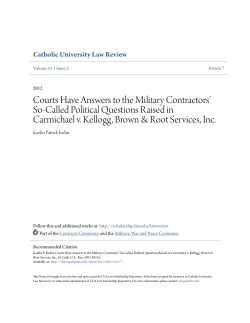 Courts Have Answers to the Military Contractors` So
