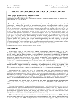 thermal decomposition behavior of crude glycerin