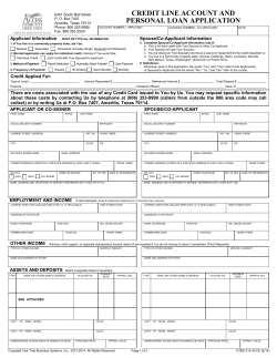 credit line account and personal loan application