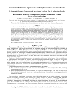 Assessment of the Economic Impacts of the Lion Fish (Pterois volitans)