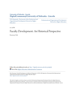 Faculty Development: An Historical Perspective