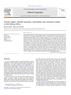 Climate triggers: Rainfall anomalies, vulnerability