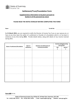 Settlement/Trust/Foundation Form