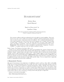 Homeostasis - OpenStax CNX