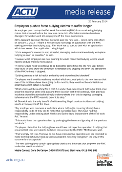 Employers push to force bullying victims to suffer longer Employers