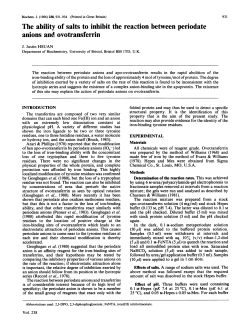 The ability of salts to inhibit the reaction between periodate