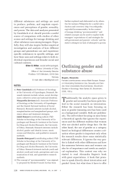 Outlining gender and substance abuse
