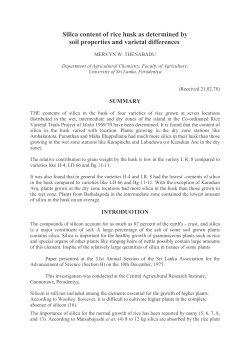 Silica content of rice husk as determined by soil properties and