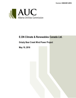 3329-D01-2016 - E.On Grizzly Bear Creek Wind Power Project