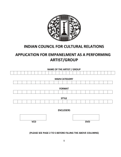 Empanelment form for artist - Indian Council for Cultural Relations