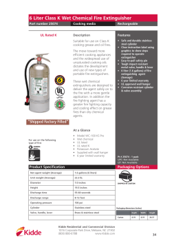 6 Liter Class K Wet Chemical Fire Extinguisher