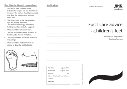 Foot care advice - children`s feet