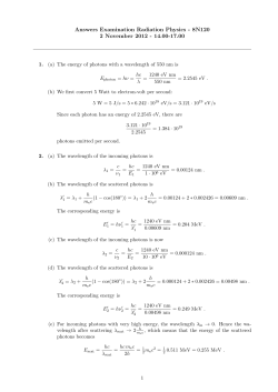 Answers Examination Radiation Physics