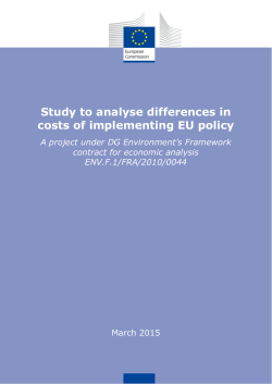 Study to analyse differences in costs of implementing EU policy (2015)