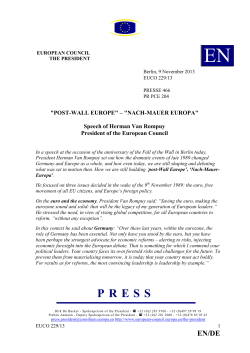 POST-WALL EUROPE - Council of the European Union