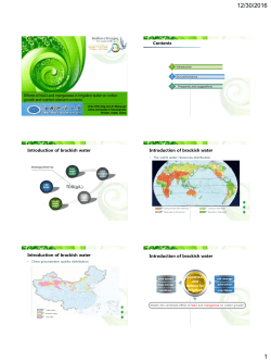 - Contents Introduction of brackish water TDS(g/L) Introduction of