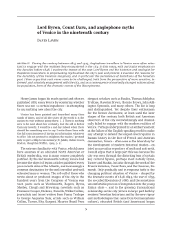 Lord Byron, Count Daru, and anglophone myths of Venice in the