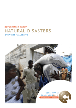 NATURAL DISASTERS - Copenhagen Consensus Center