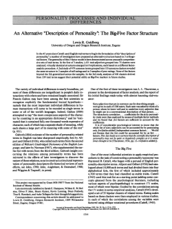 An Alternative "Description of Personality": The