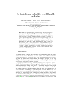 On linkability and malleability in self