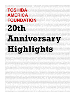 Toshiba America Foundation 20th Anniversary Highlights