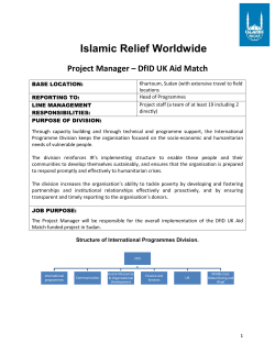 job description - Islamic Relief Worldwide