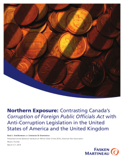 Northern Exposure: Contrasting Canada`s Corruption of Foreign