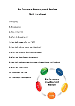 Performance Development Review Staff Handbook