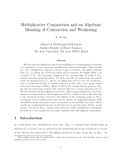 Multiplicative Conjunction and an Algebraic Meaning of Contraction