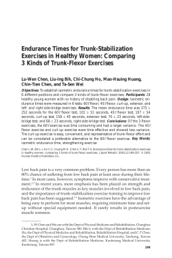 Endurance times for trunk-stabilization exercises