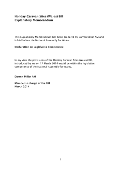 Holiday Caravan Sites (Wales) Bill Explanatory Memorandum